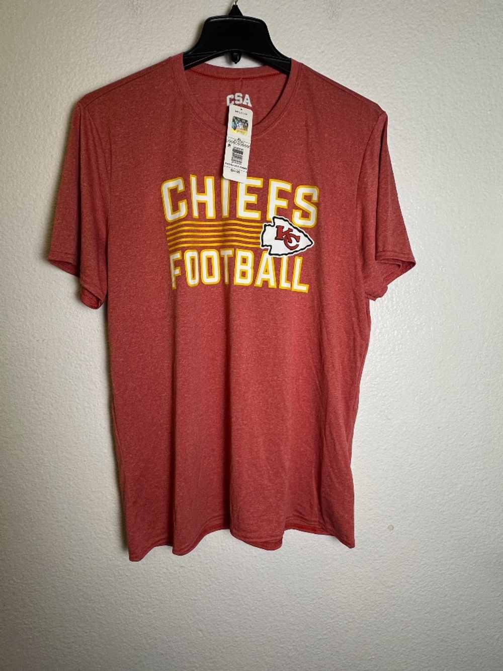 CSA Kansas City Chiefs Red Football Team T-Shirt. Sz XL.